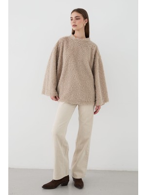 Jaste Kadın Oversize Peluş Kazak