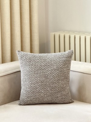 Aysa Home Decor Lunea Boucle Gri Tekli Kırlent Kılıfı