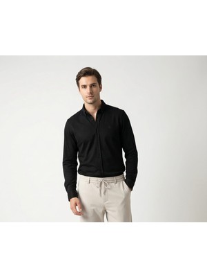 Love Giyim Dik Çizgi Detaylı Gömlek