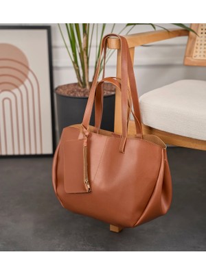 Özbu Mıknatıs Kapaklı Cüzdan Detaylı Büyük Boy El & Omuz Çanta