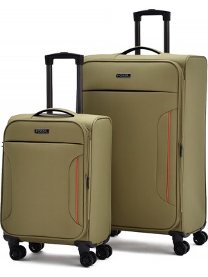 Fossil Ultra Light 2'li Valiz Seti Büyük ve Kabin Boy  – 360° 8 Tekerlekli, Hafif & Geniş Iç Hacim