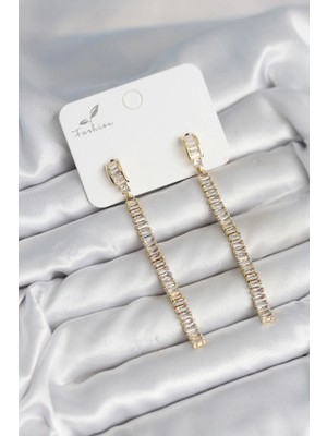 Shopwave Su Yolu Baget Pirinç Kadın Küpe - TJ-BKP11301