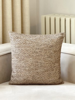 Aysa Home Decor Lunea Boucle Kahverengi Tekli Kırlent Kılıfı