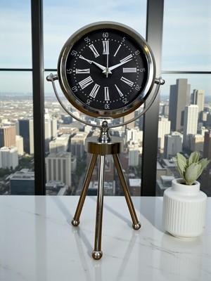 Lowell Home Zentime Prime Krom Üç Ayaklı Metal Masa Saati LWL-47U89