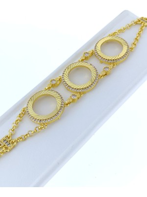 Elisi Takı Story Çeyrek Altın Takmak Için Altın Kaplama Üçlü Bileklik