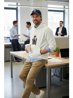 Buratti  Pamuklu Regular Fit  Baskılı Kanguru Cepli Kapüşonlu Sweat Erkek Sweat 6141005B