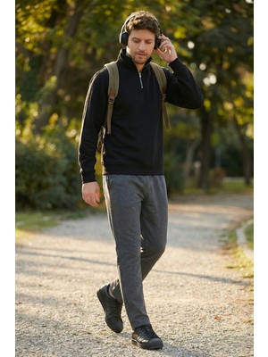 Buratti Pamuklu Regular Fit Normal Bel Şardonlu Eşofman Altı Erkek Eşofman Altı 5908040