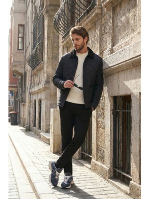 Buratti Kapitoneli Regular Fit Kadife Detaylı Mont Erkek Mont 497LEROY