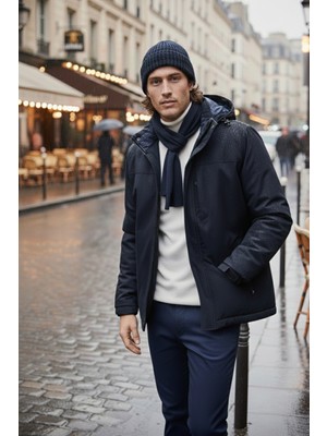 Buratti Regular Fit Çıkarılabilir Kapüşonlu Astarlı Mont Erkek Mont 497HECTOR