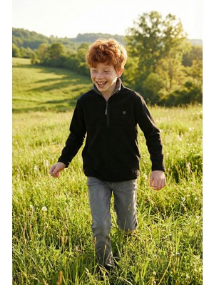 Lela Yumuşak Dokulu Fermuarlı Dik Yaka Şardonlu Kışlık Polar Unisex Çocuk Polar 5905002