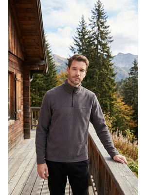 Buratti Slim Fit Yarım Fermuarlı Yumuşak Dokulu Şardonlu Kışlık Polar Erkek POLAR 59060011