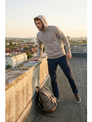 Buratti Slim Fit Kapüşonlu Kanguru Cepli İçi Tüylü Yumuşak Şardonlu Sweat Erkek SWEAT 5905281