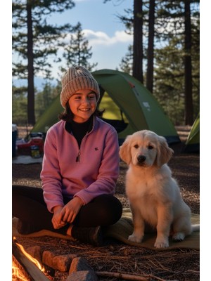 Lela Yumuşak Dokulu Fermuarlı Dik Yaka Şardonlu Kışlık Polar  Çocuk Polar 5905002