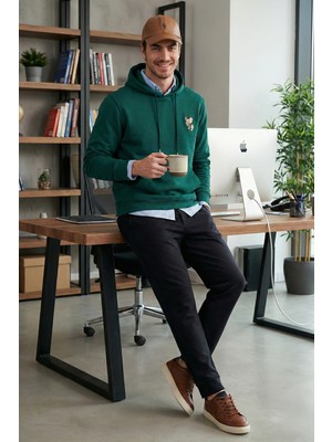 Buratti Pamuklu Regular Fit Kanguru Cepli Kapüşonlu Sweat Erkek Sweat 6141006B