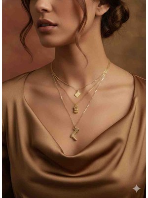 Uno Di Famiglia 3 ' Lü Çelik Charm Kolye Seti , Pasaport Figürlü Kolye , Araba Figürlü Kolye , Kovboy Çizmesi Kolye