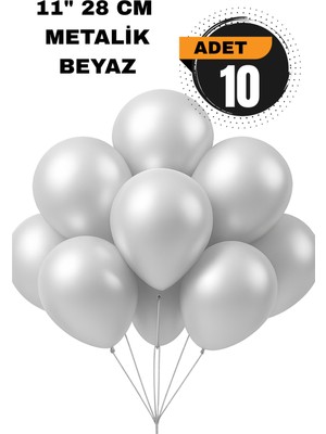 Festilo Metalik Balon 11 Inc 28 cm 10 Adet Parti Doğum Günü Kutlama Süsleri