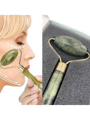 Lowell Home Buffer® Özel Süngerli Kutusunda Kırılmaz Çift Taraflı 2li Cilt Yüz Masaj Aleti Jade Roller Y