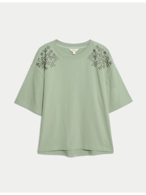 Marks & Spencer Per Una Pamuklu Oversize Tişört