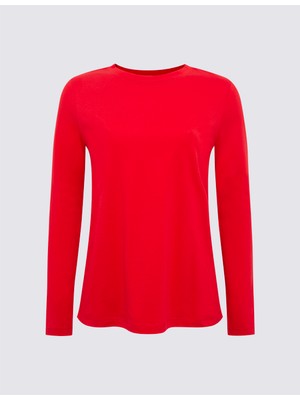 Marks & Spencer Saf Pamuklu Uzun Kollu T-Shirt