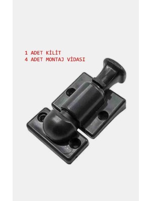 Cam Balkon Kilidi Çocuk Emniyetli Plastik Siyah + 4 Adet vida