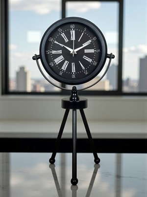 Lowell Home Zentime Heritage Black Üç Ayaklı Metal Masa Saati LWL-47U89