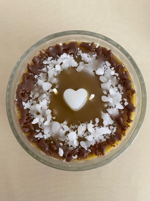 MumKusag Kapiçino Tasarım Cam Kase Kokulu Mum