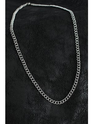 Shopwave 316L Çelik Klasik Oval Zincir Model Gümüş Renk Erkek Kolye - TJ-ERK1390