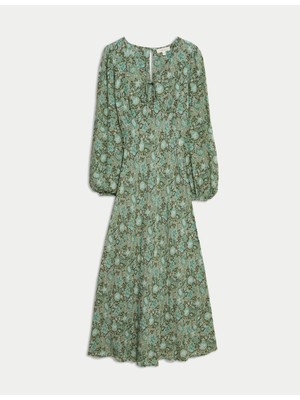 Marks & Spencer Per Una V Yaka Bağlamalı Midi Elbise