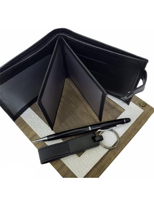 Ayder Timya Ahşap Kutulu Erkeğe 3'lü Kalem Cüzdan Anahtar Hediye Seti TG/Tmya1395 209481