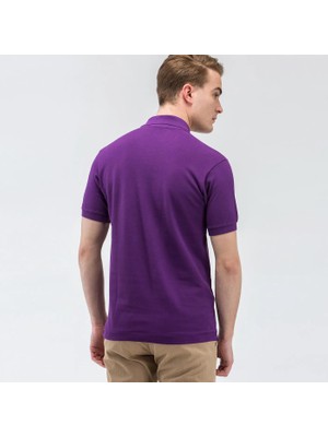 Ümitteks İş Ve Okul Kıyafetleri Unısex Penye Polo Yaka Mor Kısa Kollu Okul Tişörtü