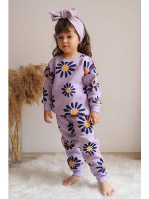 Moresun Üç Iplik Şardonlu Baskılı Kız Çocuk Günlük Takım