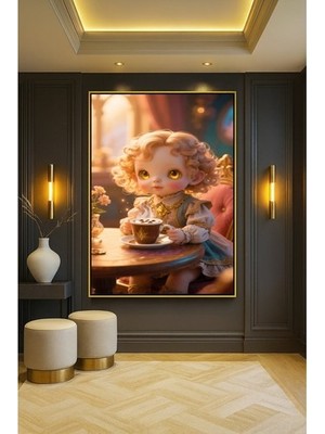 Wallivo Bebek Oyuncak Model 2 Çocuk Gümüş Metal Çerçeveli Kanvas Tablo