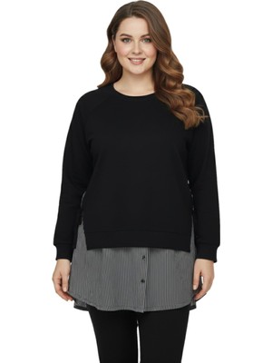 Wearon Kadın Siyah Sıfır Yaka Spor Bluz BGL-ST05158