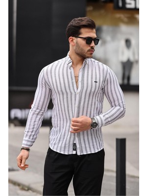 Comstar Erkek Keten Kumaş Uzun Kollu Gömlek