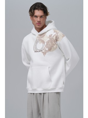 Realistic Oversize Sweatshirt Unisex Beyaz