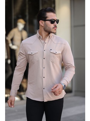 Comstar Çıtçıtlı Çift Cep Kışlık Gömlek