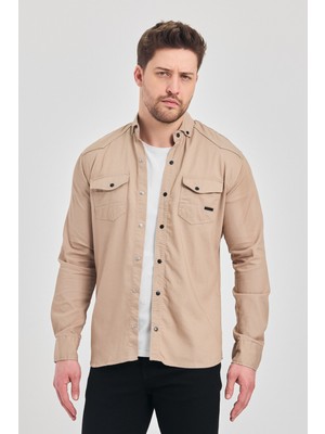YXC Trend Maker Slim Fit Erkek Dar Kesim Pamuklu Kot Gömlek