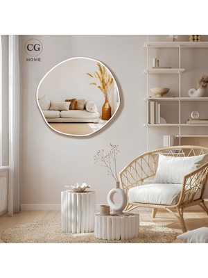 Cg Home Arya Ayna Asimetrik Ayna, Dekoratif Ayna, Duvar Aynası Banyo Aynası Holl Aynası 60CM