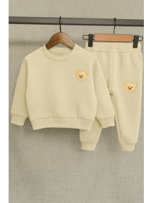 Bubito Ayı Nakışlı Bebek&çocuk Alt Üst Takım-Bej