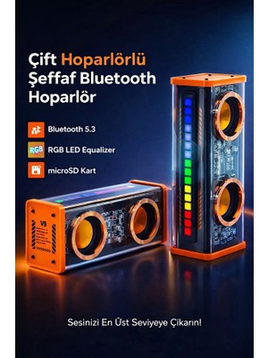 SepetteX Yüksek Ses Kaliteli Taşınabilir Hoparlör 5.0 Bluetooth Tws Stereo Kablosuz