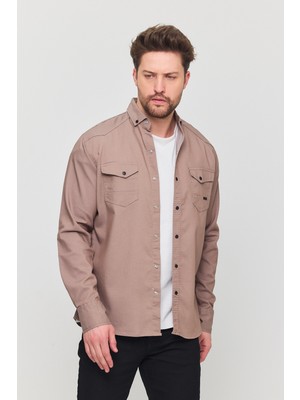 YXC Trend Maker Slim Fit Erkek Dar Kesim Pamuklu Kot Gömlek