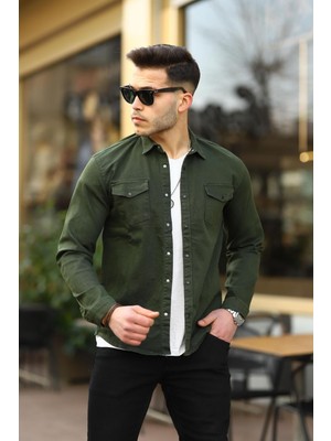 Comstar Erkek Slım ( Rahat Kalıp ) Kot Gömlek