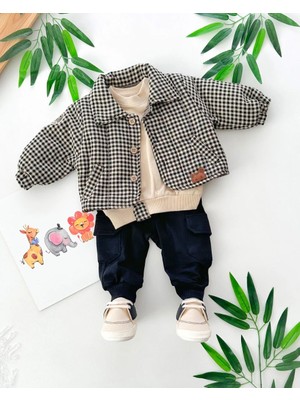 Butik Erkek Bebek Montlu 3'lü Takım Alt - Üst Takım