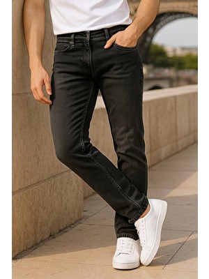 Cedy Denim C304 Erkek Kot Pantolon Slim Fit %98 Cotton %2 Elastane Dar Paça Desenli