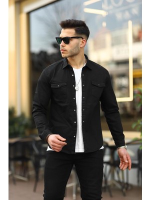 Comstar Erkek Slım ( Rahat Kalıp ) Kot Gömlek