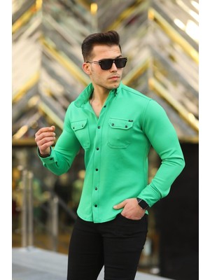 Comstar Erkek Slim Fit Scuba Gömlek