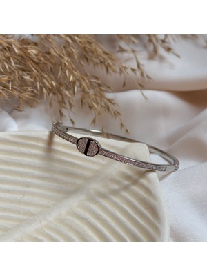 Jiwi Silver Taşlı Kelepçe