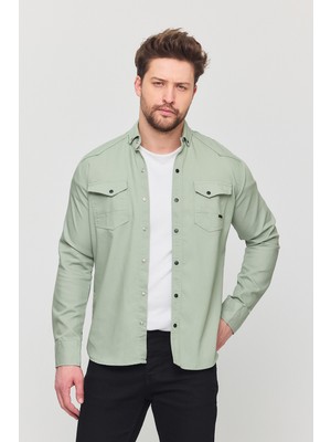 YXC Trend Maker Slim Fit Erkek Dar Kesim Pamuklu Kot Gömlek