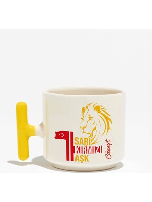 Birhatıra Sarı Kırmızı Aşk T Kupa (Isimli)