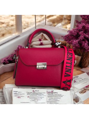 Valentina Victoria Valvic Hakiki Deri Kulanışlı Orta Boy Deri Kadın Çanta